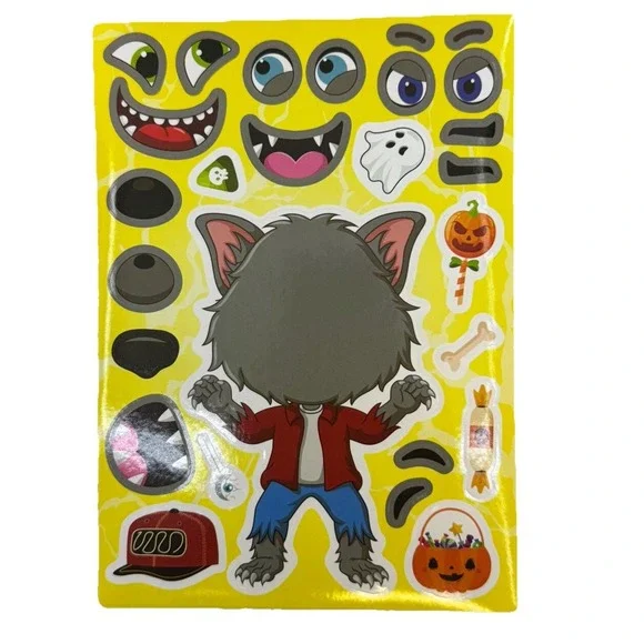 Make-a-face Sticker Stickers Sheets Make Your Halloween Monster 24 Sheets - Picture 4 of 16